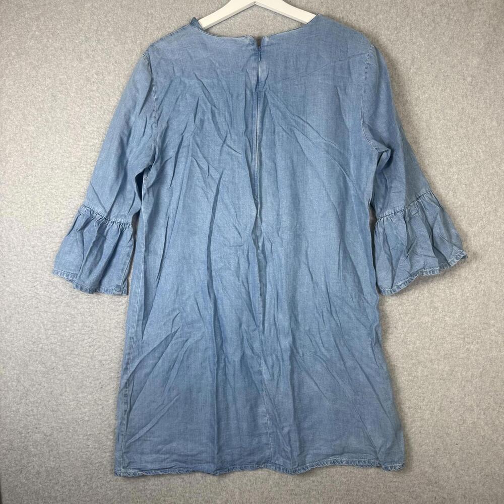 Zara Woman Premium Denim Collection Women Large A Line Knee Length Dress Lyocell - Picture 6 of 7